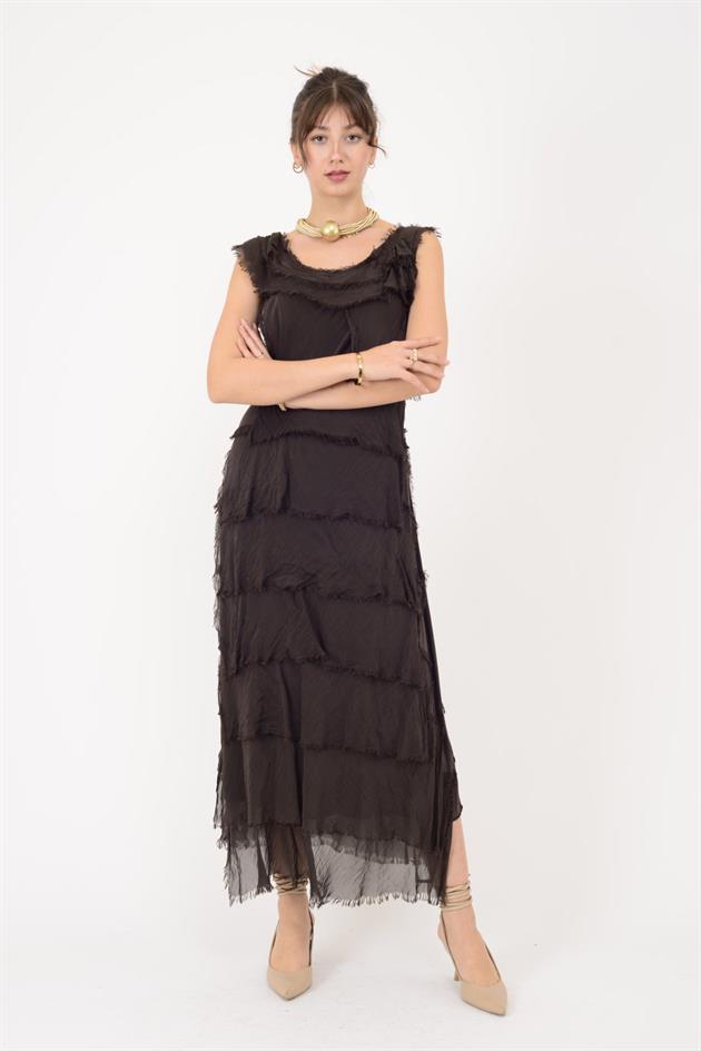 2031 KAT KAT İPEK ELBİSE