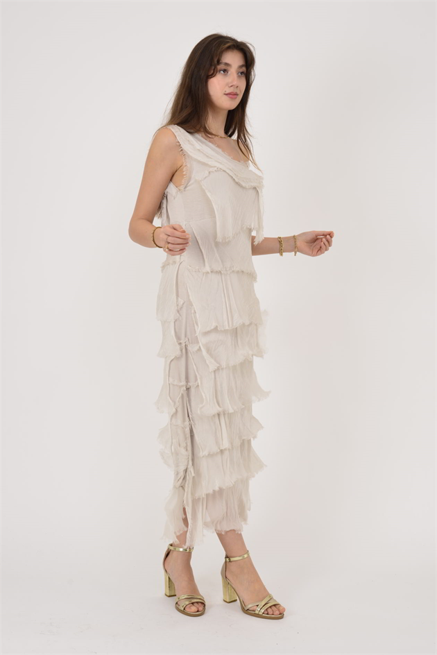 2031 KAT KAT İPEK ELBİSE