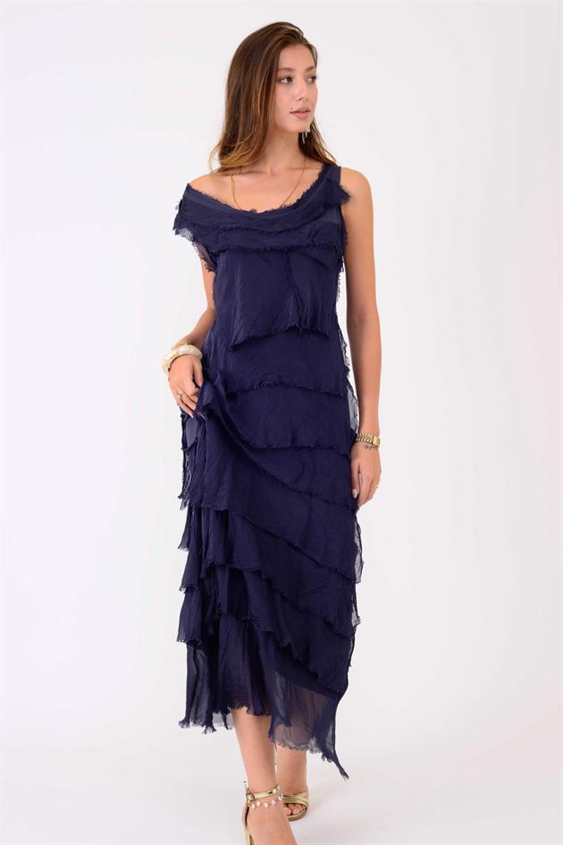 2031 KAT KAT İPEK ELBİSE