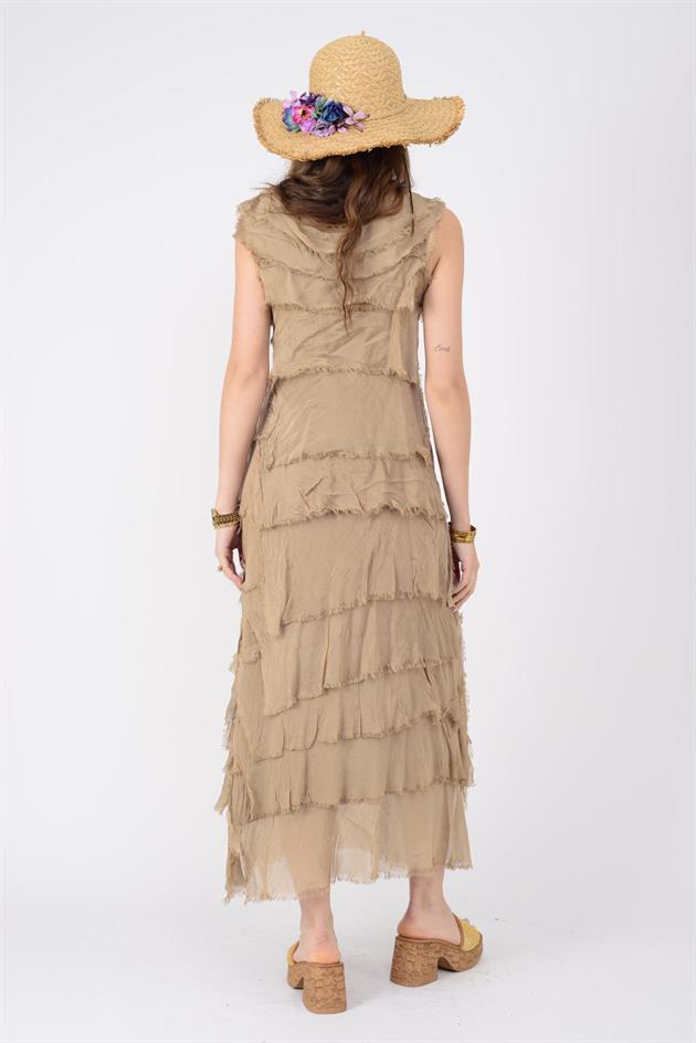 2031 KAT KAT İPEK ELBİSE