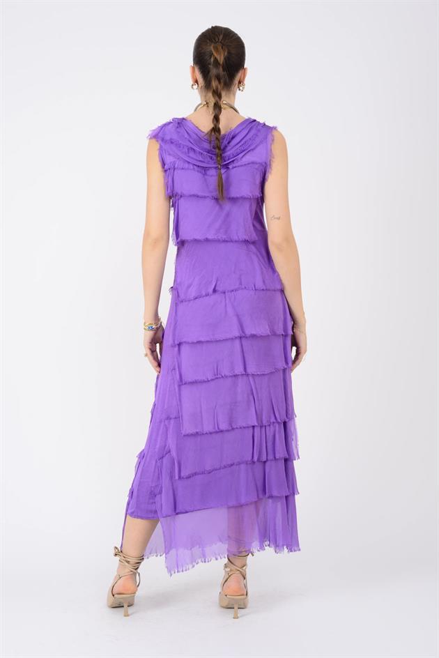 2031 KAT KAT İPEK ELBİSE