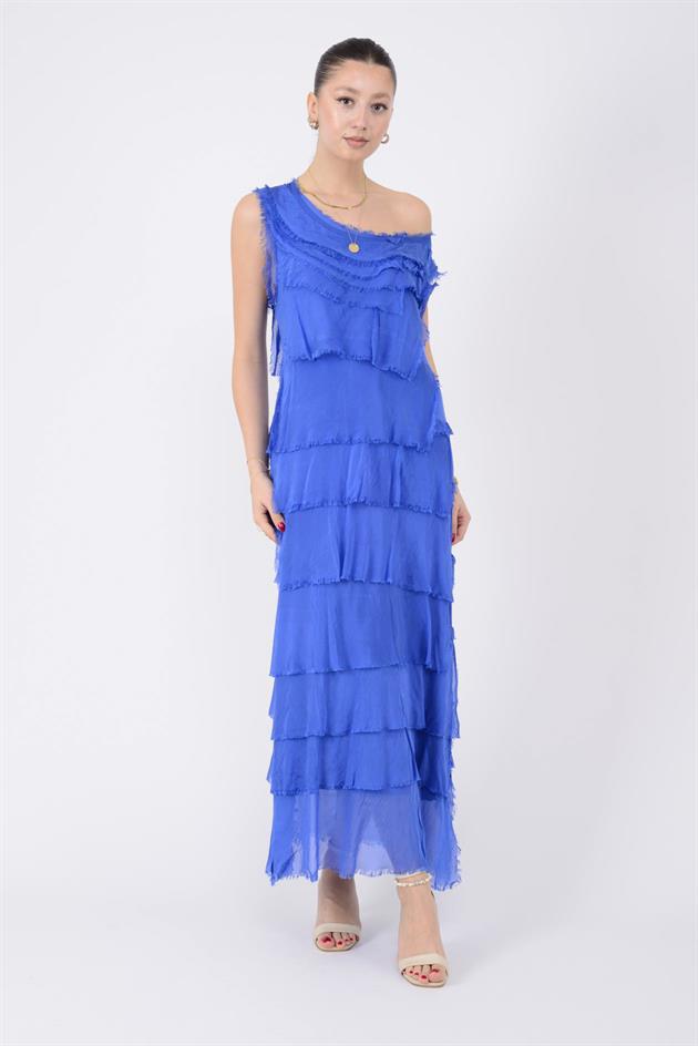 2031 KAT KAT İPEK ELBİSE