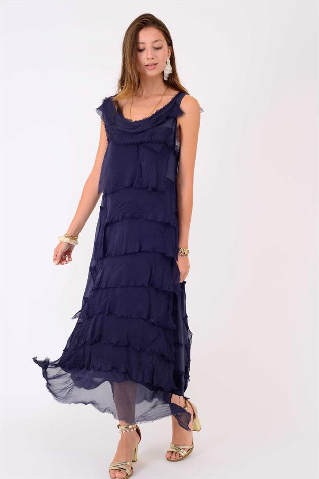 2031 KAT KAT İPEK ELBİSE