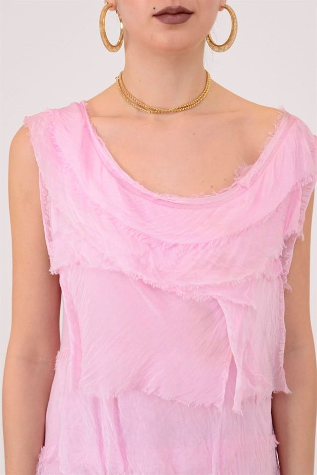 2031 KAT KAT İPEK ELBİSE