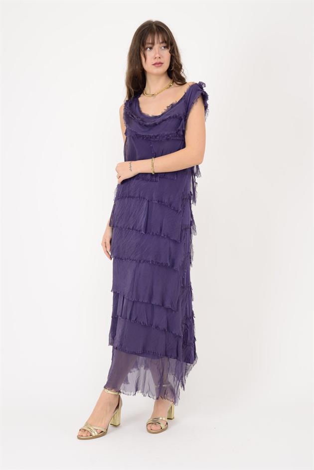 2031 KAT KAT İPEK ELBİSE