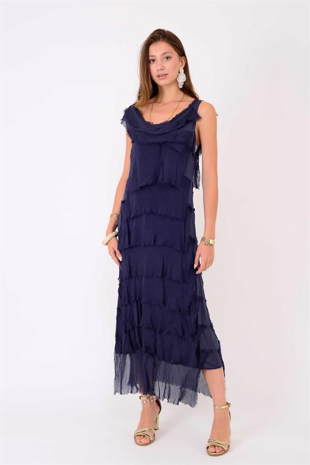 2031 KAT KAT İPEK ELBİSE