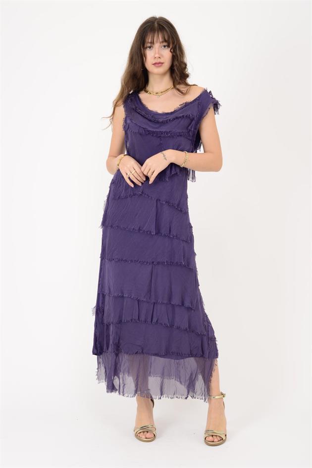 2031 KAT KAT İPEK ELBİSE