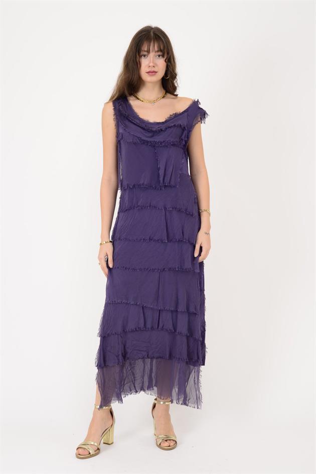 2031 KAT KAT İPEK ELBİSE