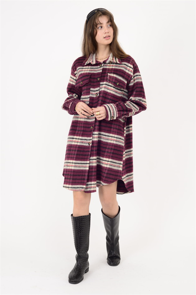 20436 ODUNCU KISA GÖMLEK ELBİSE