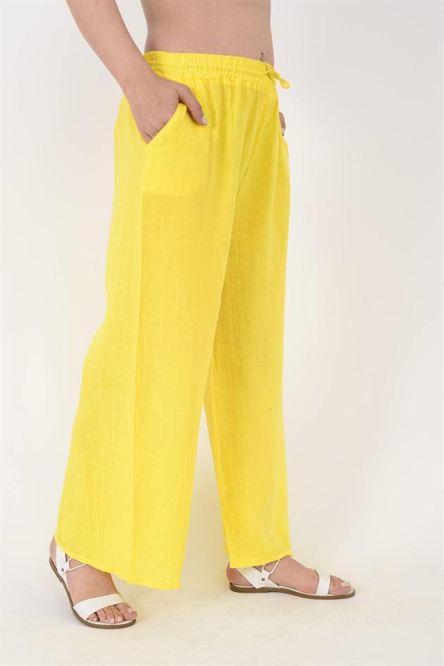 2051 CEP DETAYLI KETEN PANTOLON