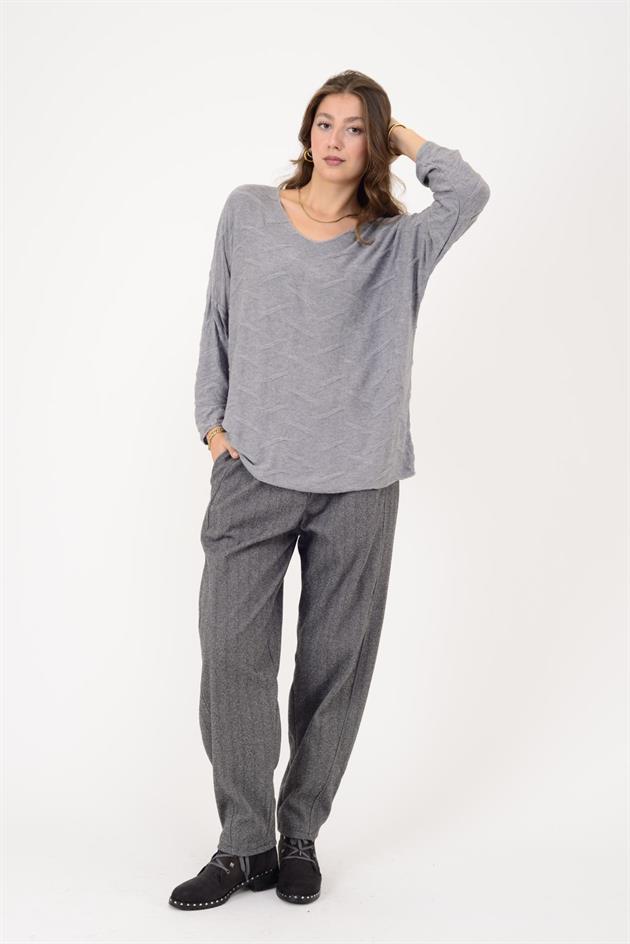 2066 KABARTMA DETAYLI V YAKA TRİKO