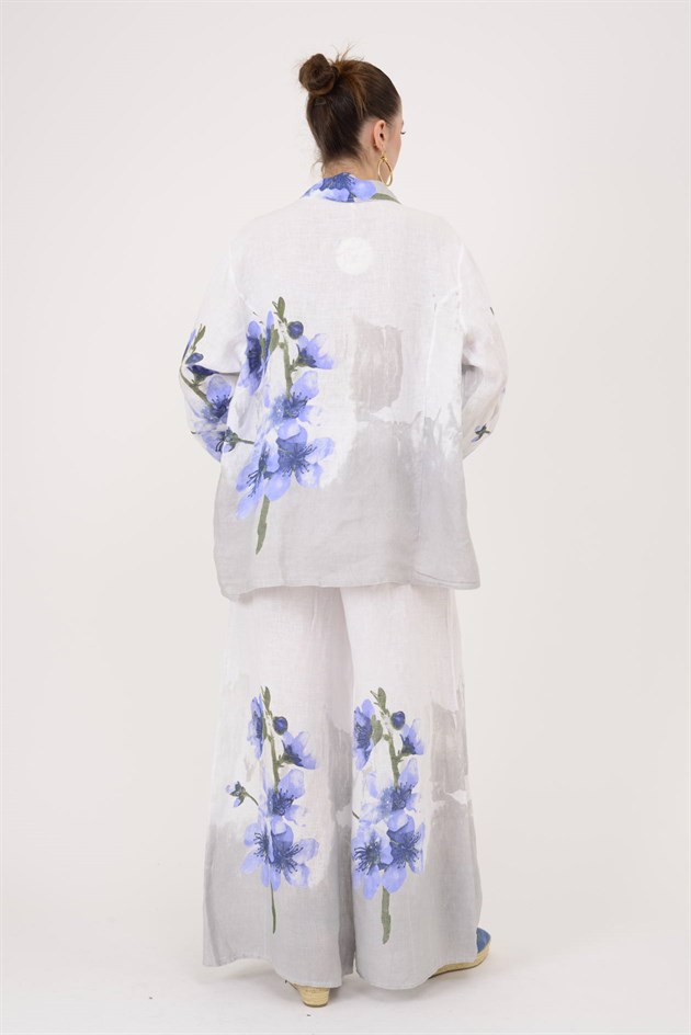 21-90 SPLASH ÇİÇEK DESEN 2Lİ KETEN TAKIM