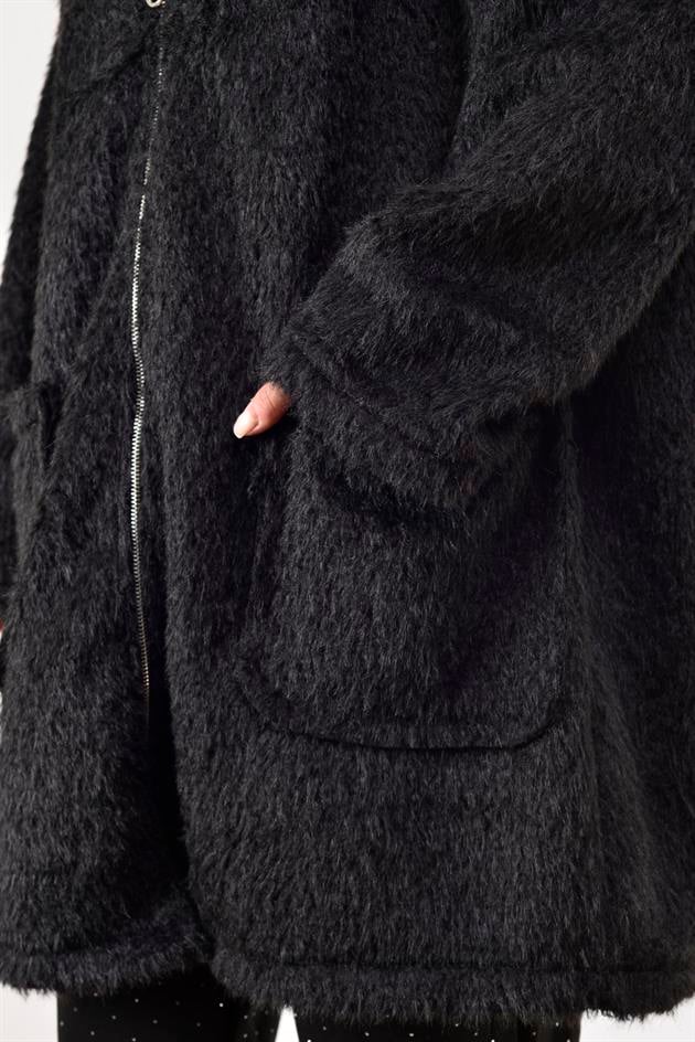 21052 CEP DETAYLI KAPÜŞONLU KEÇE KABAN