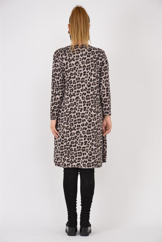 21383 LEOPAR DESEN ELBİSE