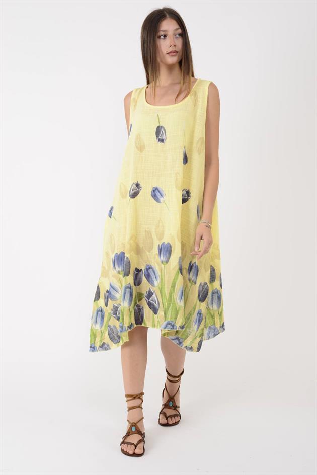 21720 LALE DESEN KOLSUZ ELBİSE