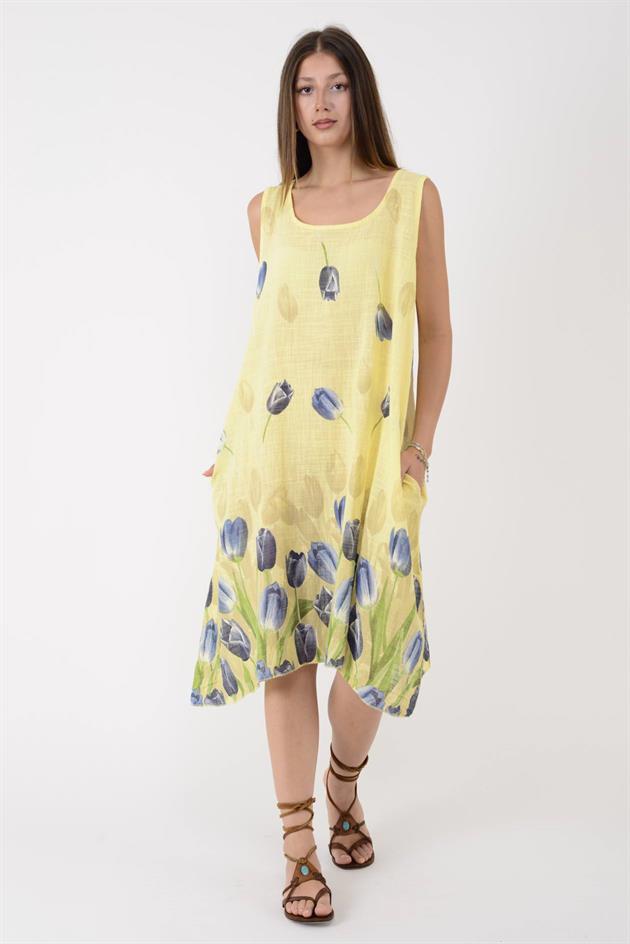 21720 LALE DESEN KOLSUZ ELBİSE