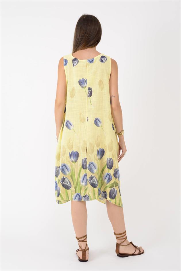 21720 LALE DESEN KOLSUZ ELBİSE