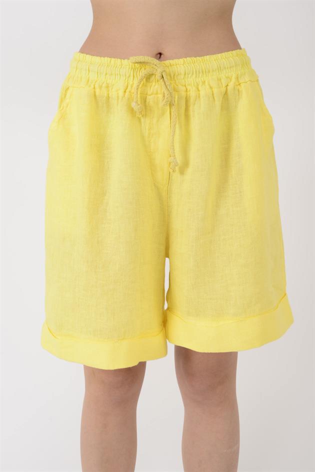 21837 BELDEN BAĞLAMALI KETEN ŞORT