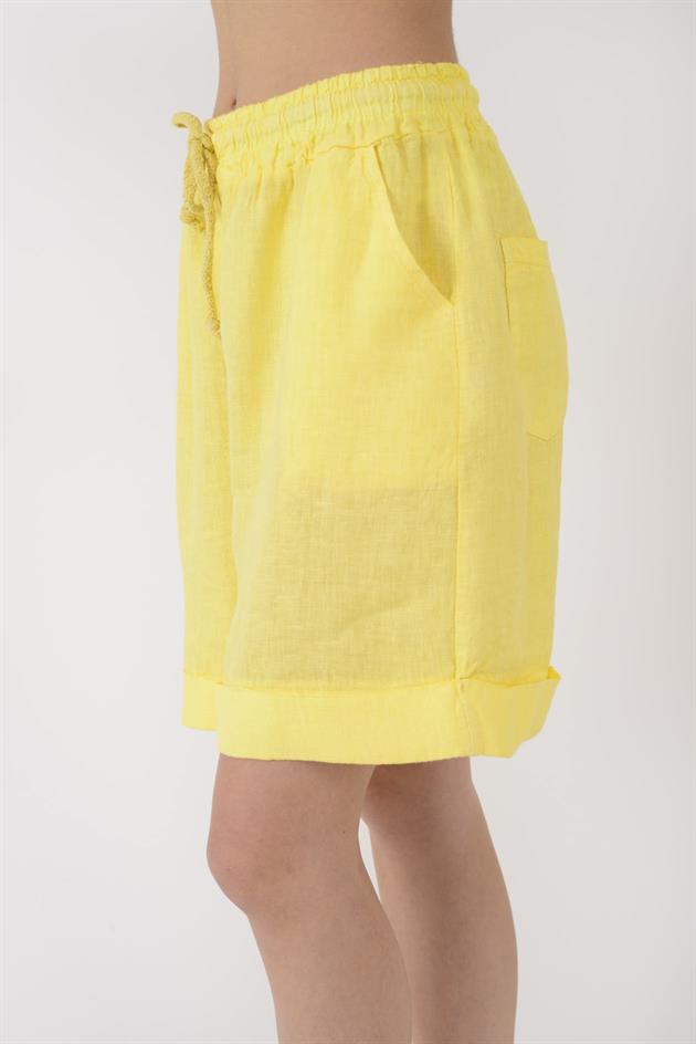 21837 BELDEN BAĞLAMALI KETEN ŞORT