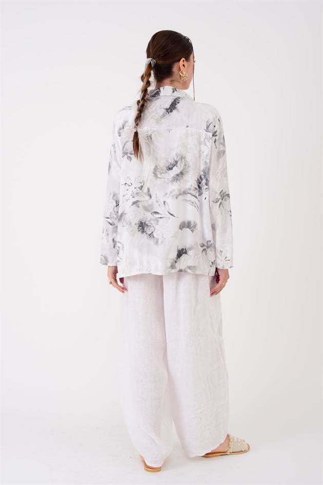 22007-5 OTANTİK DESEN PAYET DETAYLI GÖMLEK