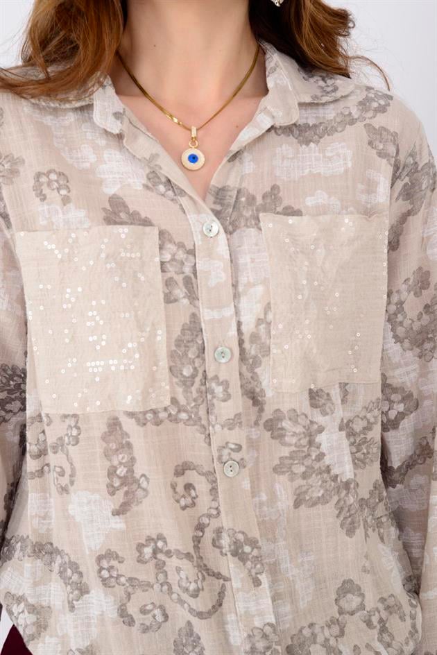 22007-9 PAYET DETAYLI GÖMLEK