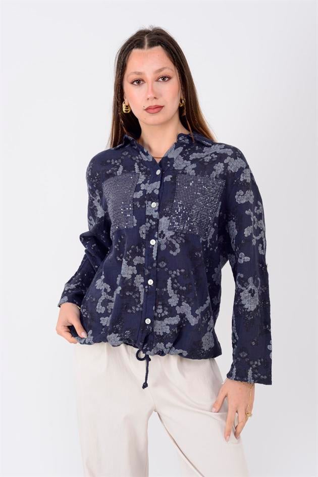 22007-9 PAYET DETAYLI GÖMLEK