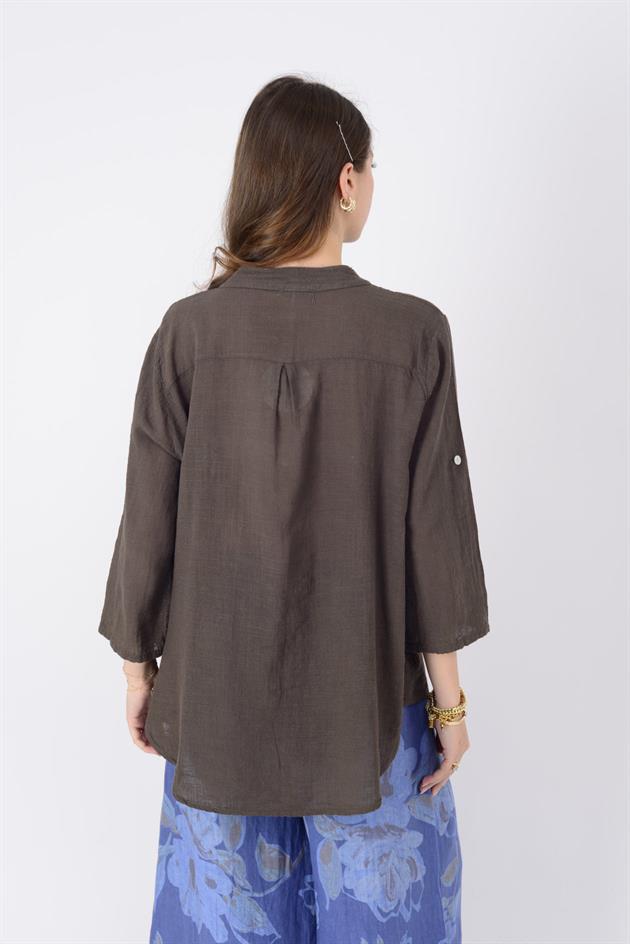 22046 PAYET İŞLEMELİ CEP DETAYLI GÖMLEK