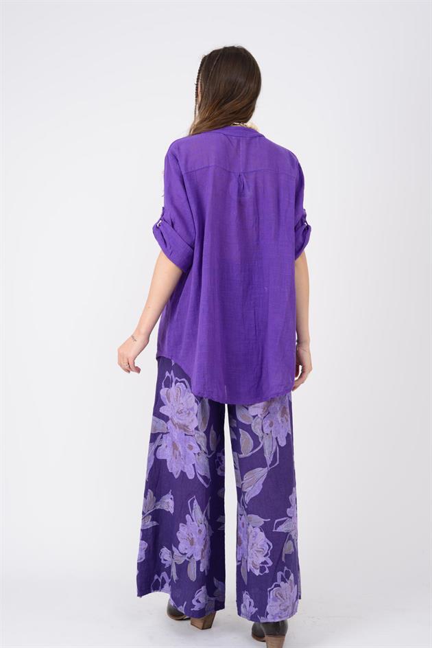 22046 PAYET İŞLEMELİ CEP DETAYLI GÖMLEK