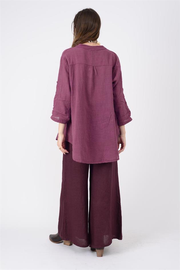 22046 PAYET İŞLEMELİ CEP DETAYLI GÖMLEK