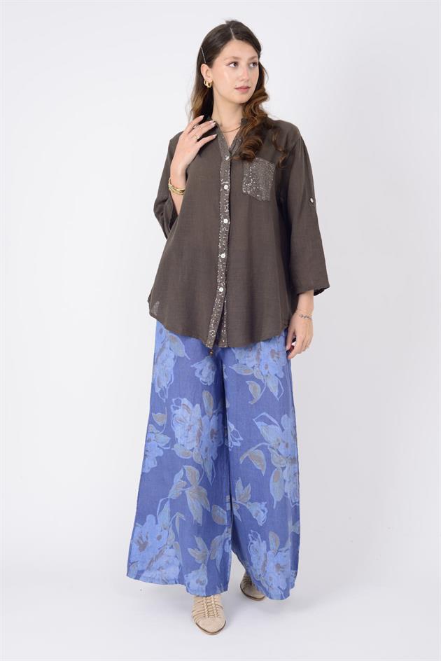 22046 PAYET İŞLEMELİ CEP DETAYLI GÖMLEK