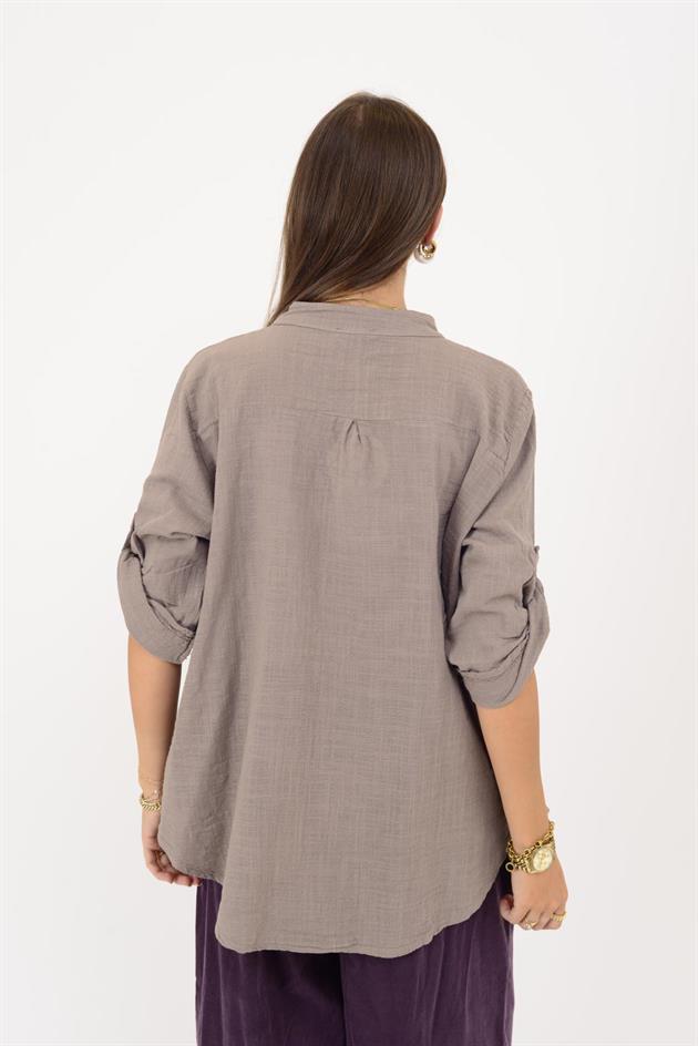 22046 PAYET İŞLEMELİ CEP DETAYLI GÖMLEK