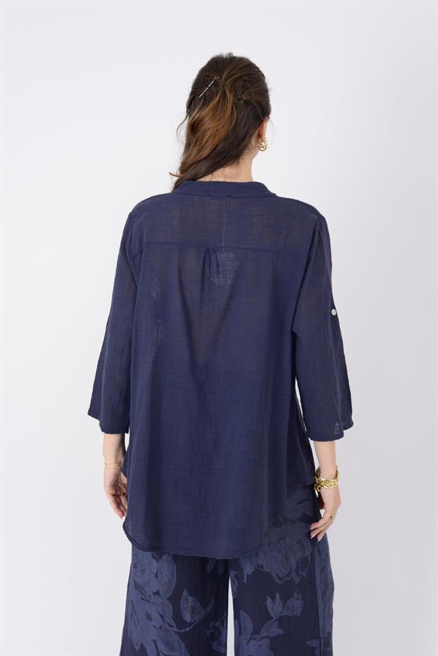 22046 PAYET İŞLEMELİ CEP DETAYLI GÖMLEK