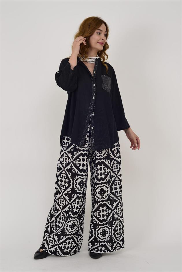 22046 PAYET İŞLEMELİ CEP DETAYLI GÖMLEK