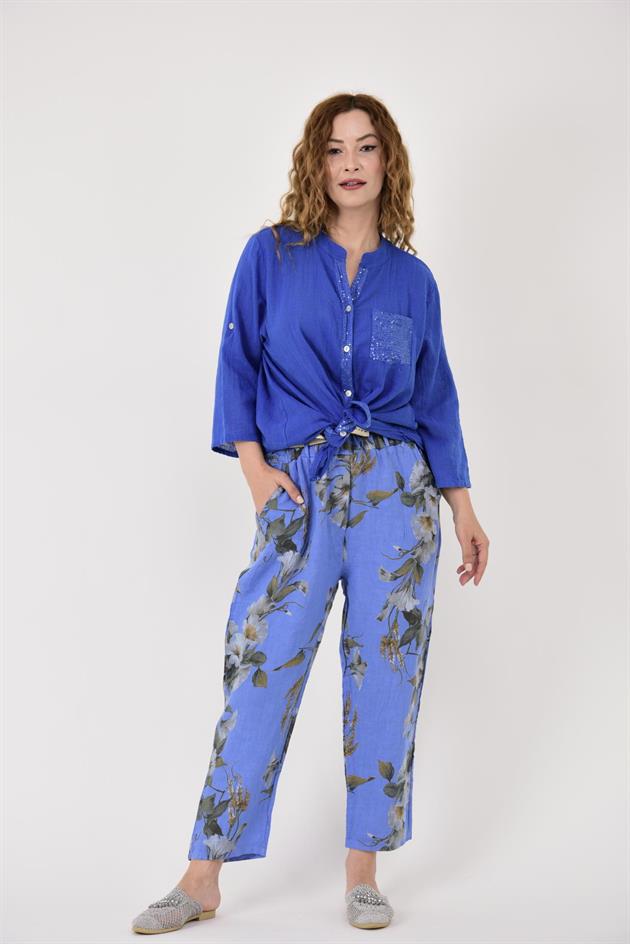 22046 PAYET İŞLEMELİ CEP DETAYLI GÖMLEK