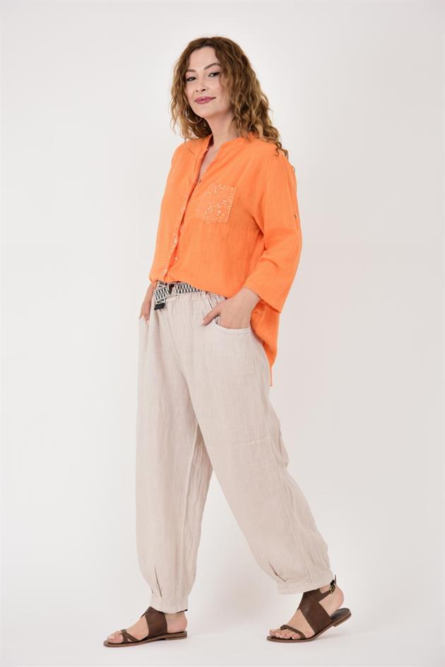 22046 PAYET İŞLEMELİ CEP DETAYLI GÖMLEK