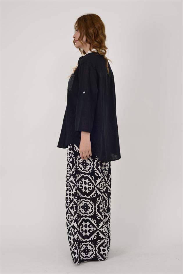 22046 PAYET İŞLEMELİ CEP DETAYLI GÖMLEK