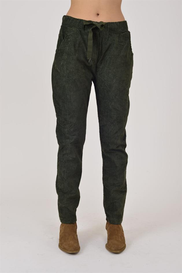 22080 FİTİLLİ KADİFE BELİ LASTİKLİ PANTOLON