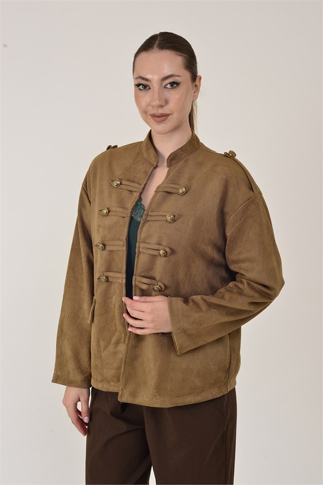 22196 NAPOLYON SÜET GÖRÜNÜMLÜ MILITER CEKET
