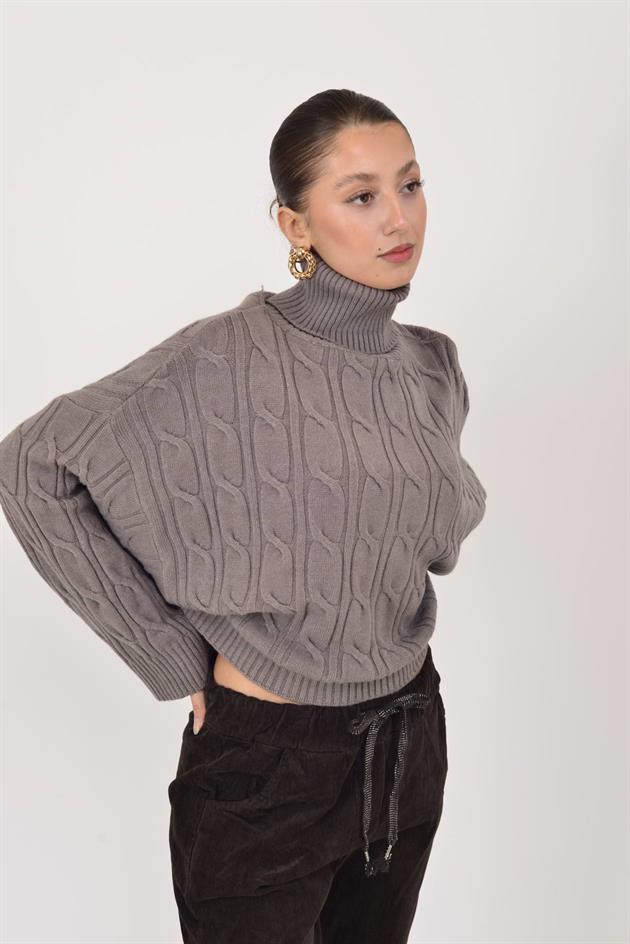 22328 YARASA KOL BALIKÇI YAKA KAŞMİR TRİKO BLUZ