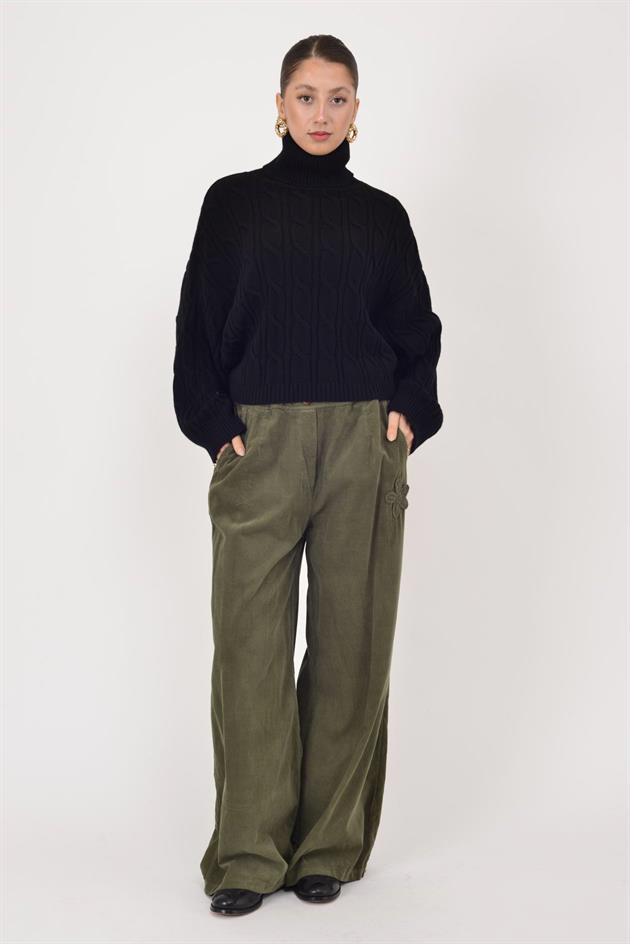 22328 YARASA KOL BALIKÇI YAKA KAŞMİR TRİKO BLUZ