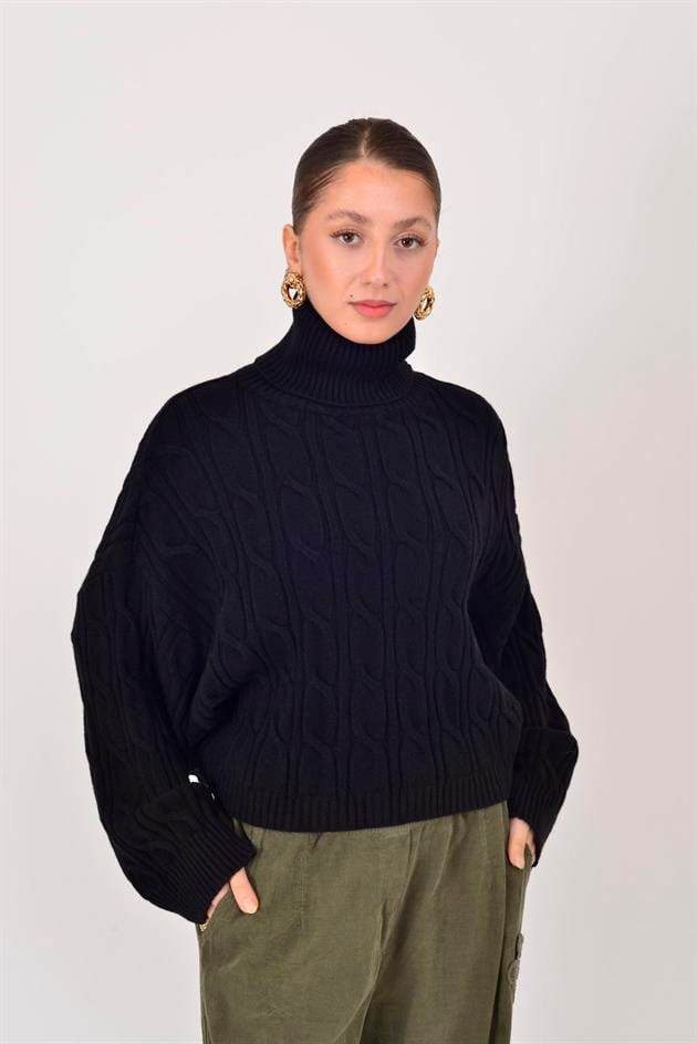 22328 YARASA KOL BALIKÇI YAKA KAŞMİR TRİKO BLUZ