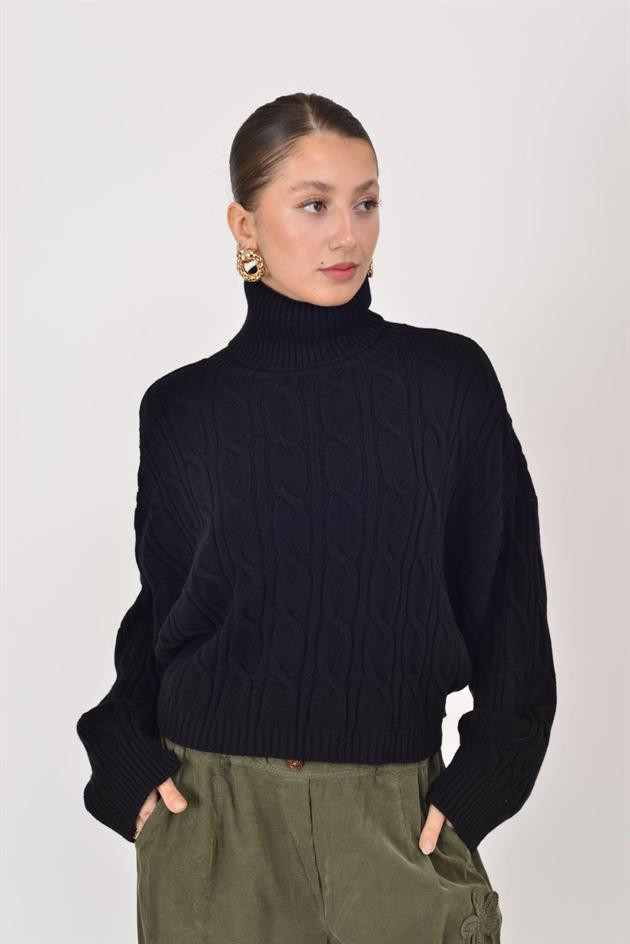 22328 YARASA KOL BALIKÇI YAKA KAŞMİR TRİKO BLUZ