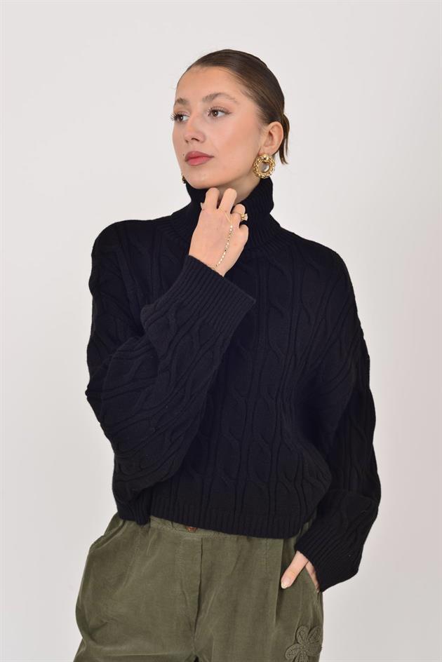 22328 YARASA KOL BALIKÇI YAKA KAŞMİR TRİKO BLUZ