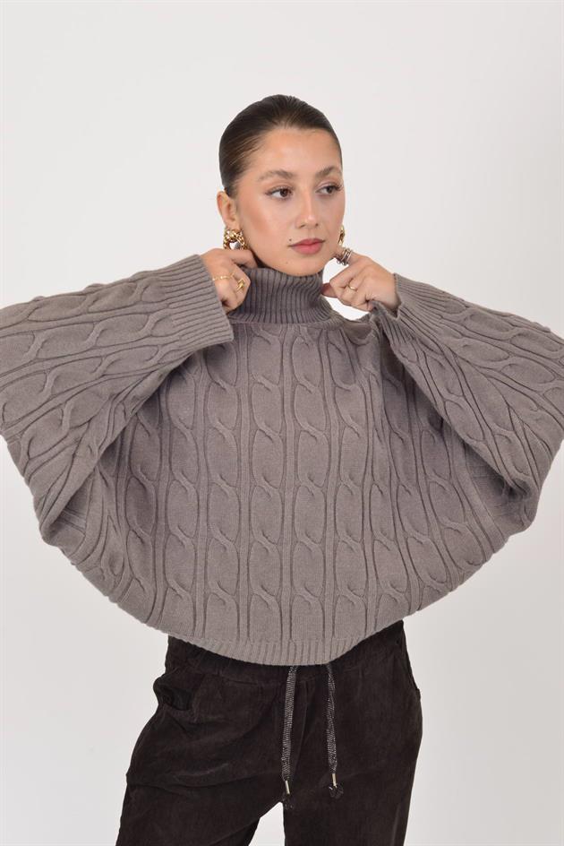 22328 YARASA KOL BALIKÇI YAKA KAŞMİR TRİKO BLUZ