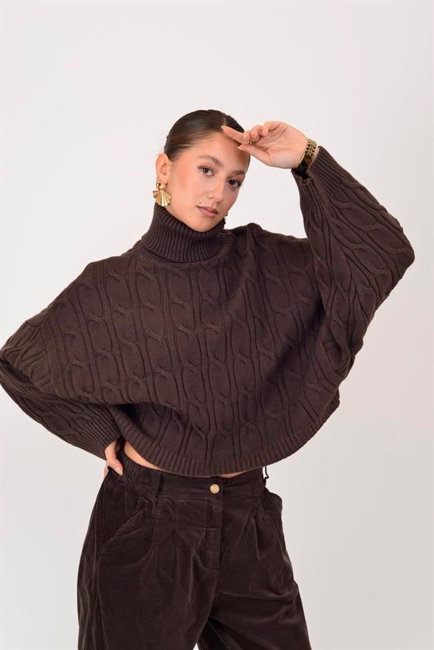 22328 YARASA KOL BALIKÇI YAKA KAŞMİR TRİKO BLUZ