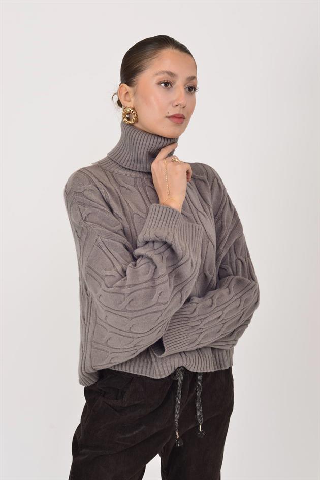 22328 YARASA KOL BALIKÇI YAKA KAŞMİR TRİKO BLUZ