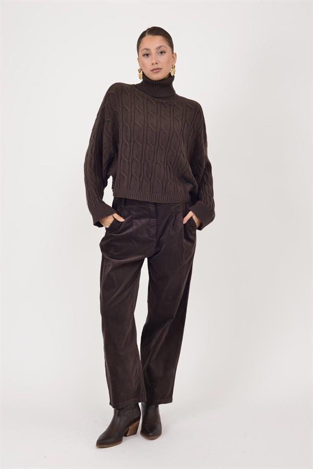 22328 YARASA KOL BALIKÇI YAKA KAŞMİR TRİKO BLUZ