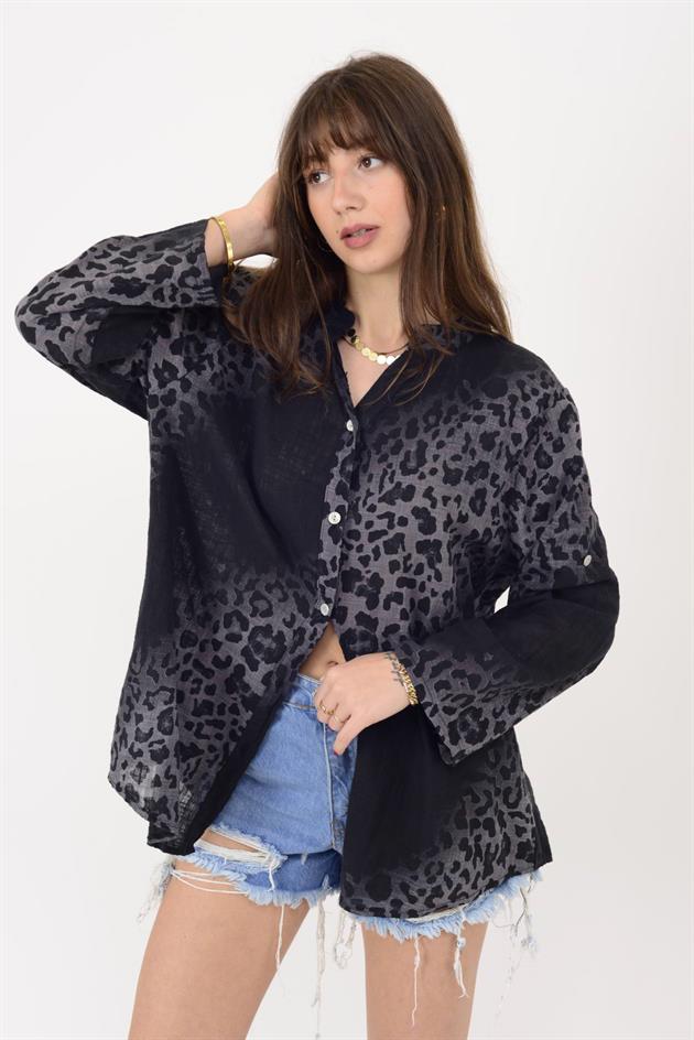 23003 LEOPAR DESEN GÖMLEK