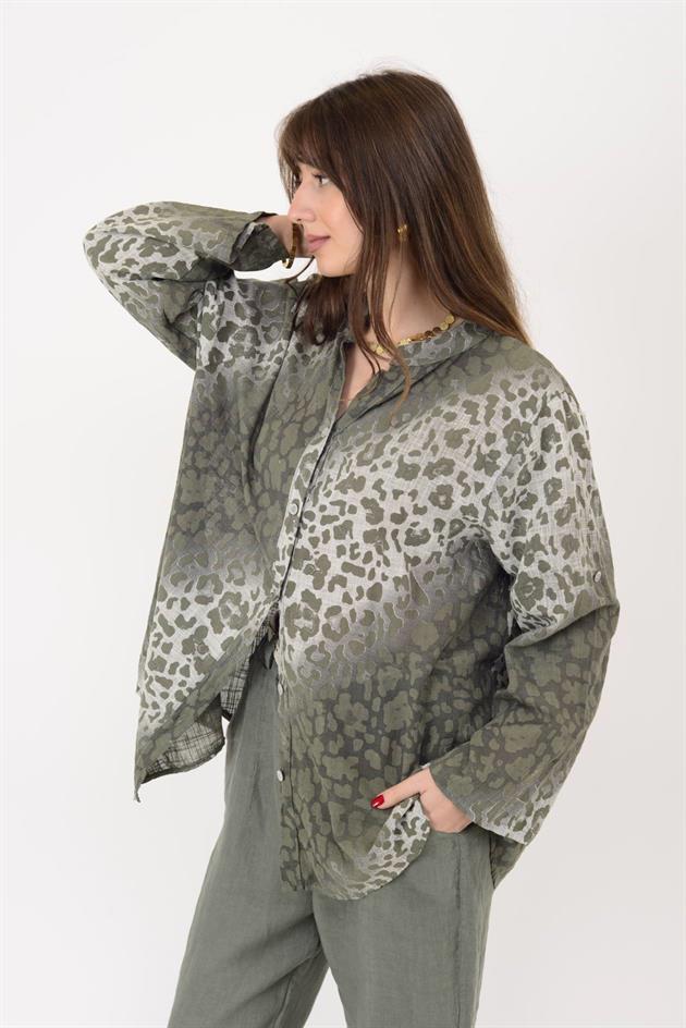 23003 LEOPAR DESEN GÖMLEK