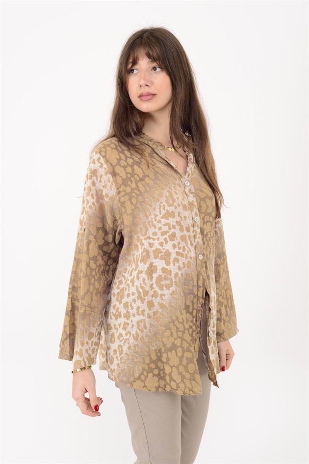 23003 LEOPAR DESEN GÖMLEK